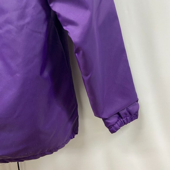 LSU Tigers Purple Snap-up Chalk Line Nylon Jacket w/ fleece lining Size S USA - Picture 7 of 16